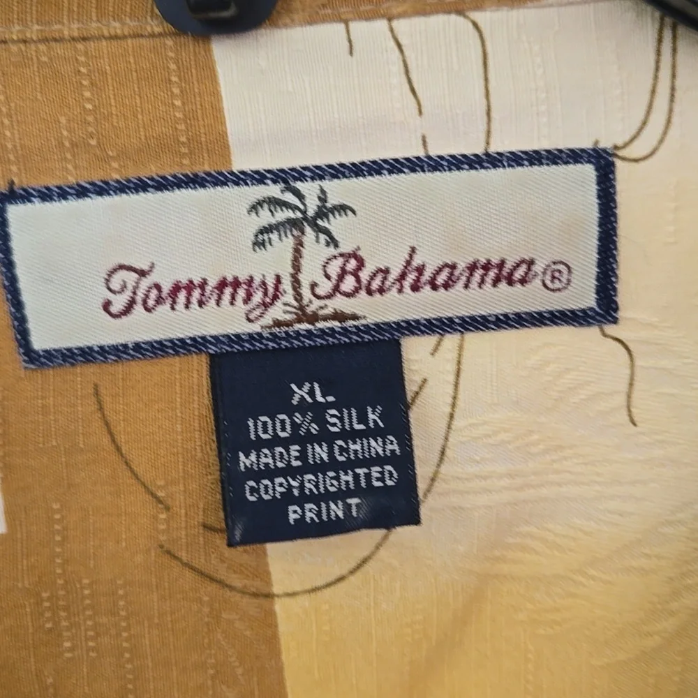 Tommy Bahama Yellow Palm Tree Shirt - Picture 4 of 10